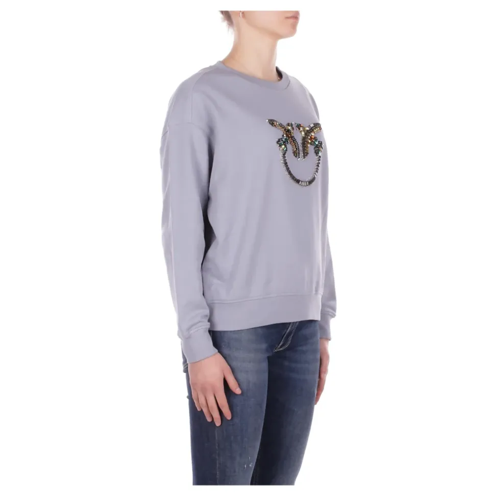 Felpa con logo frontale e strass