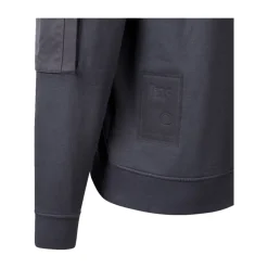 Felpa con zip corta in pile diagonale tinto in capo