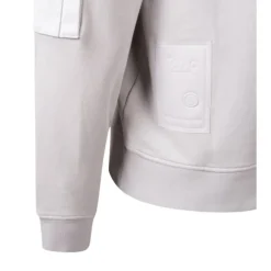 Felpa con zip corta in pile diagonale tinto in capo