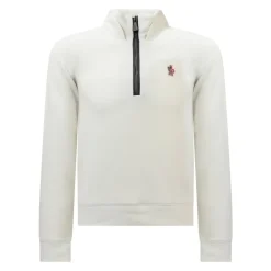 Felpa con zip e patch logo
