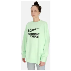Felpa Crewneck Verde/Nera con Logo Swoosh
