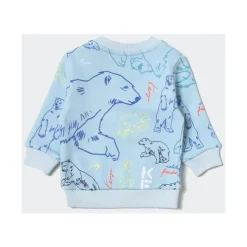 Felpa Girocollo a Maniche Lunghe con Stampa Logo All-Over