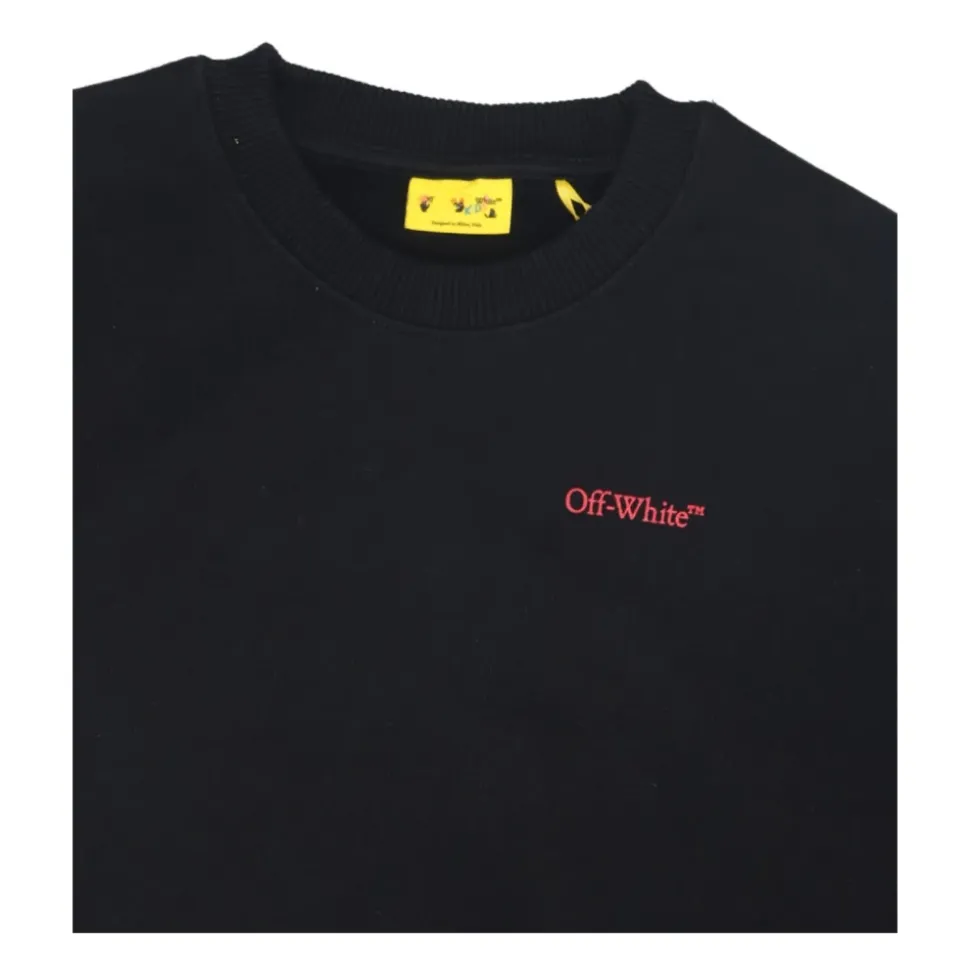 Felpa Girocollo con Logo Freccia Outline in Flock