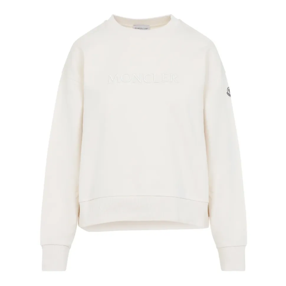 Felpa in cotone con logo ricamato