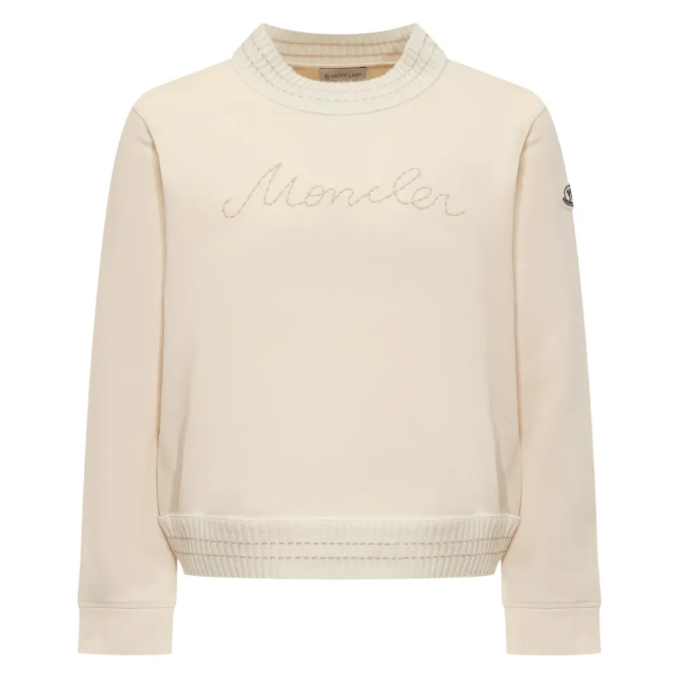 Felpa in cotone con logo ricamato