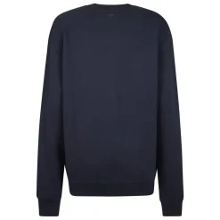 Felpa in cotone con logo rosso ricamato