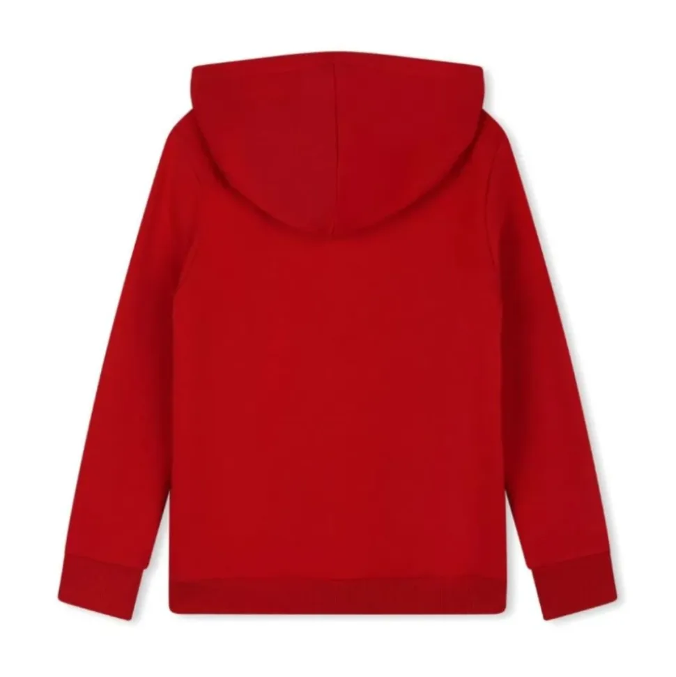 Felpa Rossa con Maxi Logo Stampato