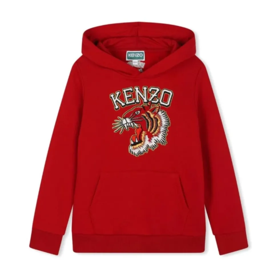 Felpa Rossa con Maxi Logo Stampato