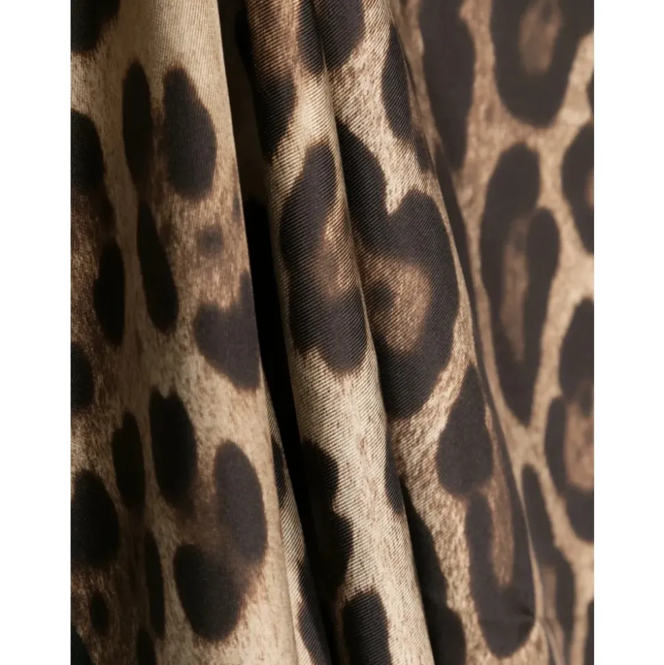 Foulard in twill di seta con stampa leopardata