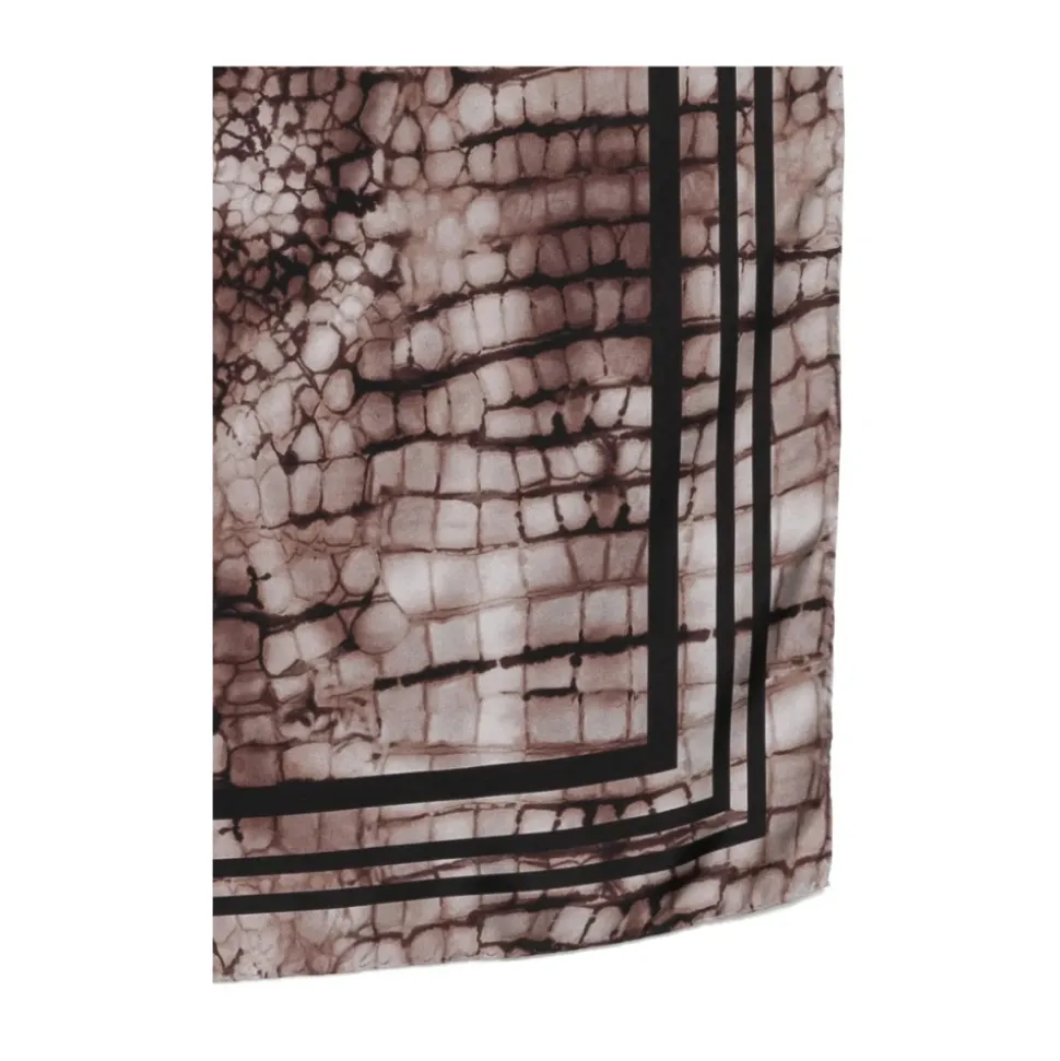Foulard in Twill di Seta con Stampa Alligatore