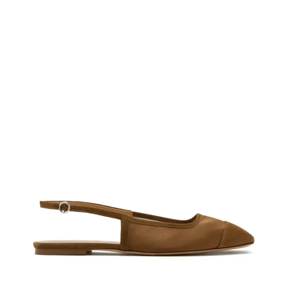 Geraldine Satin Toe-Cap Flats