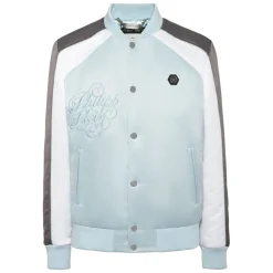 Giacca Bomber in Raso Logo