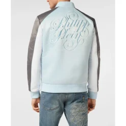Giacca Bomber in Raso Logo
