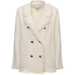 Giacca in Maglia Bouclé con Frange