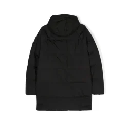 Giacca Junior Nera in Nylon con Patch Logo Rimovibile
