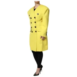 Giacca Trench Gialla a Doppio Petto
