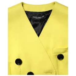 Giacca Trench Gialla a Doppio Petto