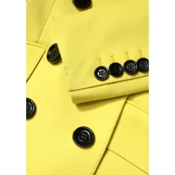 Giacca Trench Gialla a Doppio Petto