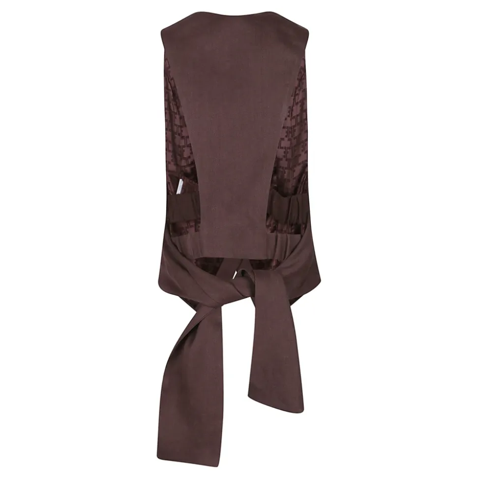 Gilet in gabardine misto lino