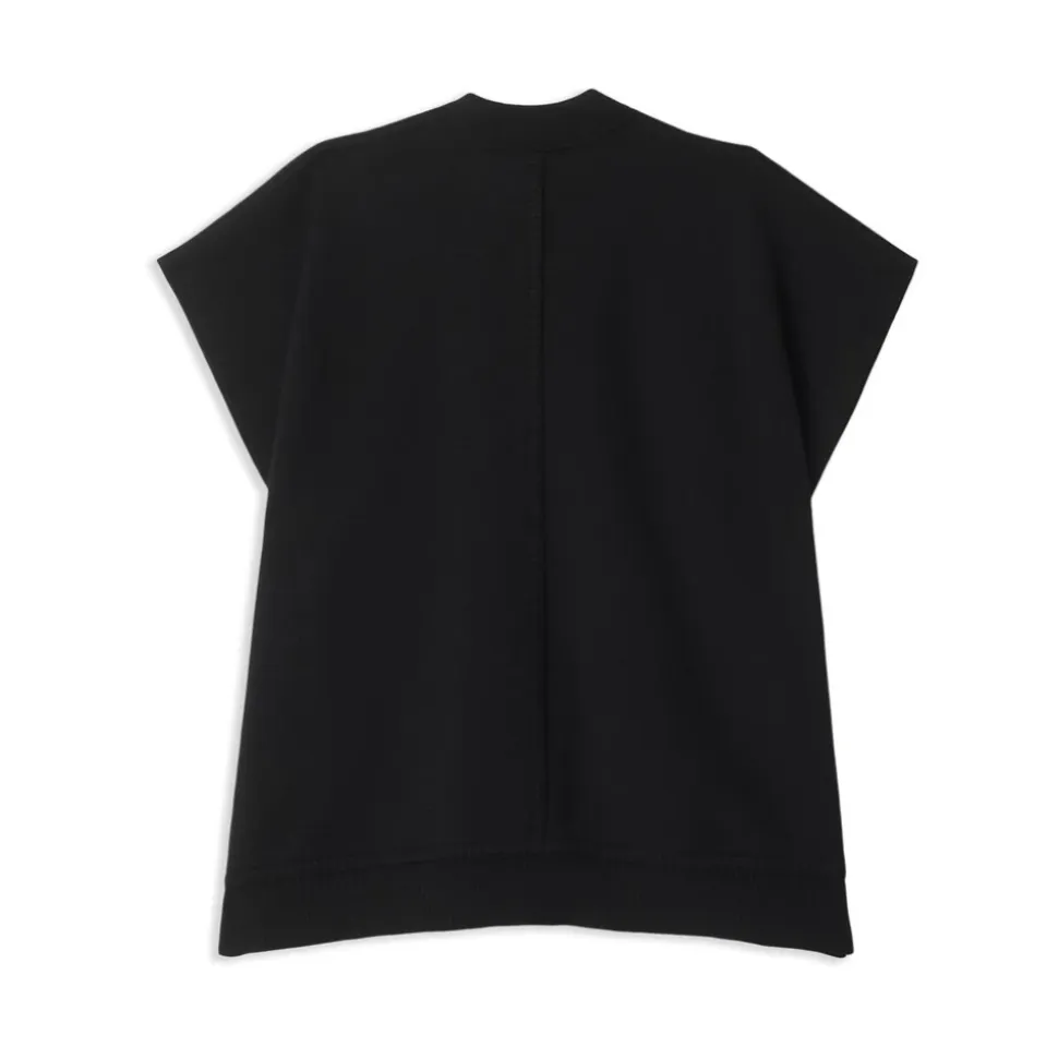 Gilet Senza Maniche Nero in Misto Lana