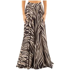 Gonna con spacco laterale Animalier in MULTICOLOR