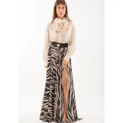Gonna con spacco laterale Animalier in MULTICOLOR
