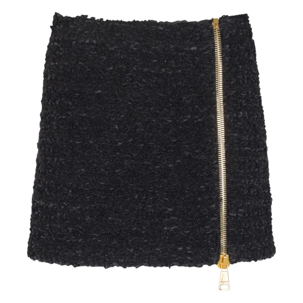 Gonna corta in tweed con zip