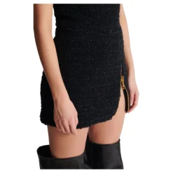 Gonna corta in tweed con zip