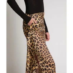 Gonna Maxi in Seta con Stampa Leopardata