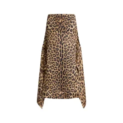 Gonna Maxi in Seta con Stampa Leopardata