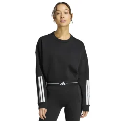 Hyperglam 3-Stripes Cropped Crewneck Sweatshirt