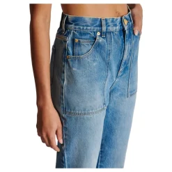 Jeans a vita alta flare in denim