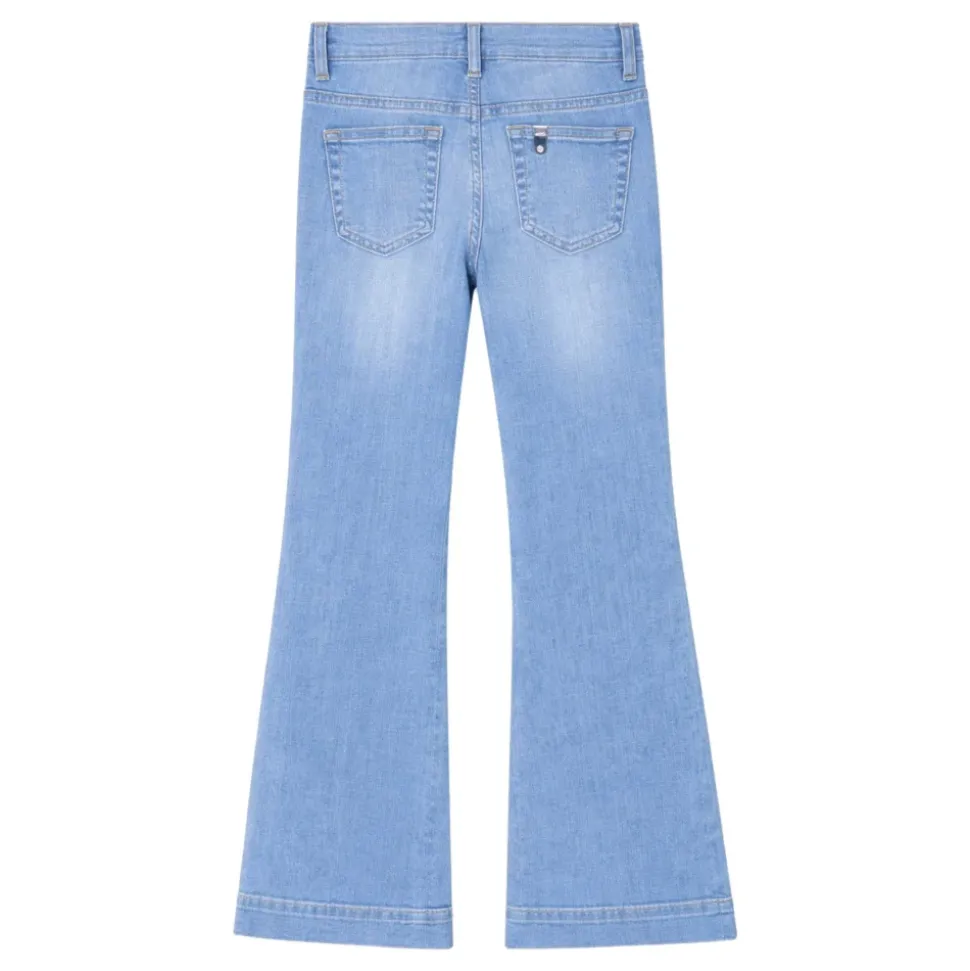 Jeans a zampa con strass