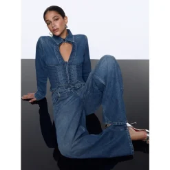 Jeans baggy con stringhe