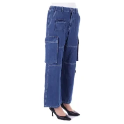 Jeans blu con zip e tasche