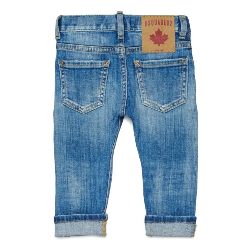 Jeans effetto slavato cinque tasche