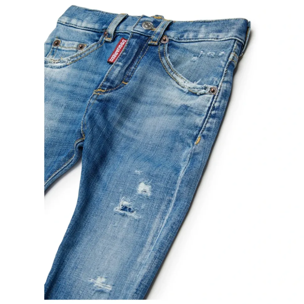 Jeans effetto slavato cinque tasche