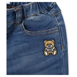Jeans in Denim Blu con Orsetto