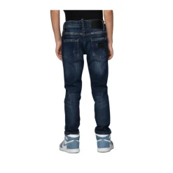 Jeans in Denim con Badge Viola