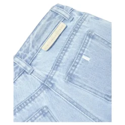 Jeans in Denim con Gemme Decorative
