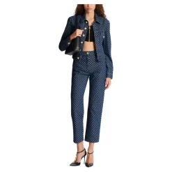 Jeans in denim con monogramma taglio dritto