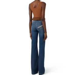 Jeans Palazzo con Bottoni