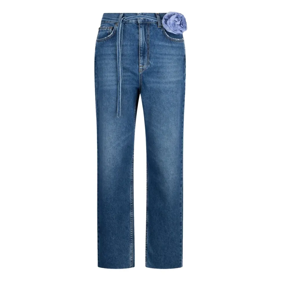 Jeans straight con cintura