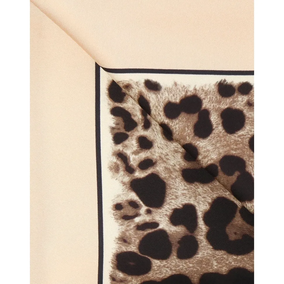 Kim Sciarpa in Twill con Stampa Leopardata
