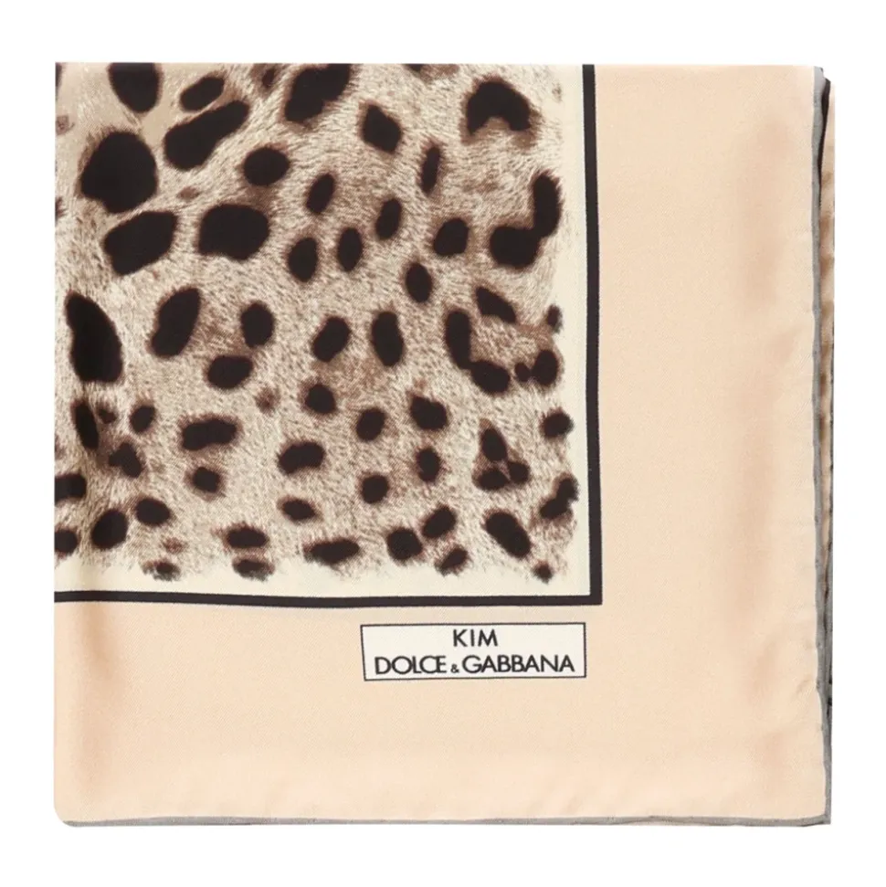 Kim Sciarpa in Twill con Stampa Leopardata