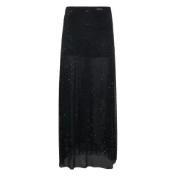 Long Mesh Skirt with Micro Embellishments