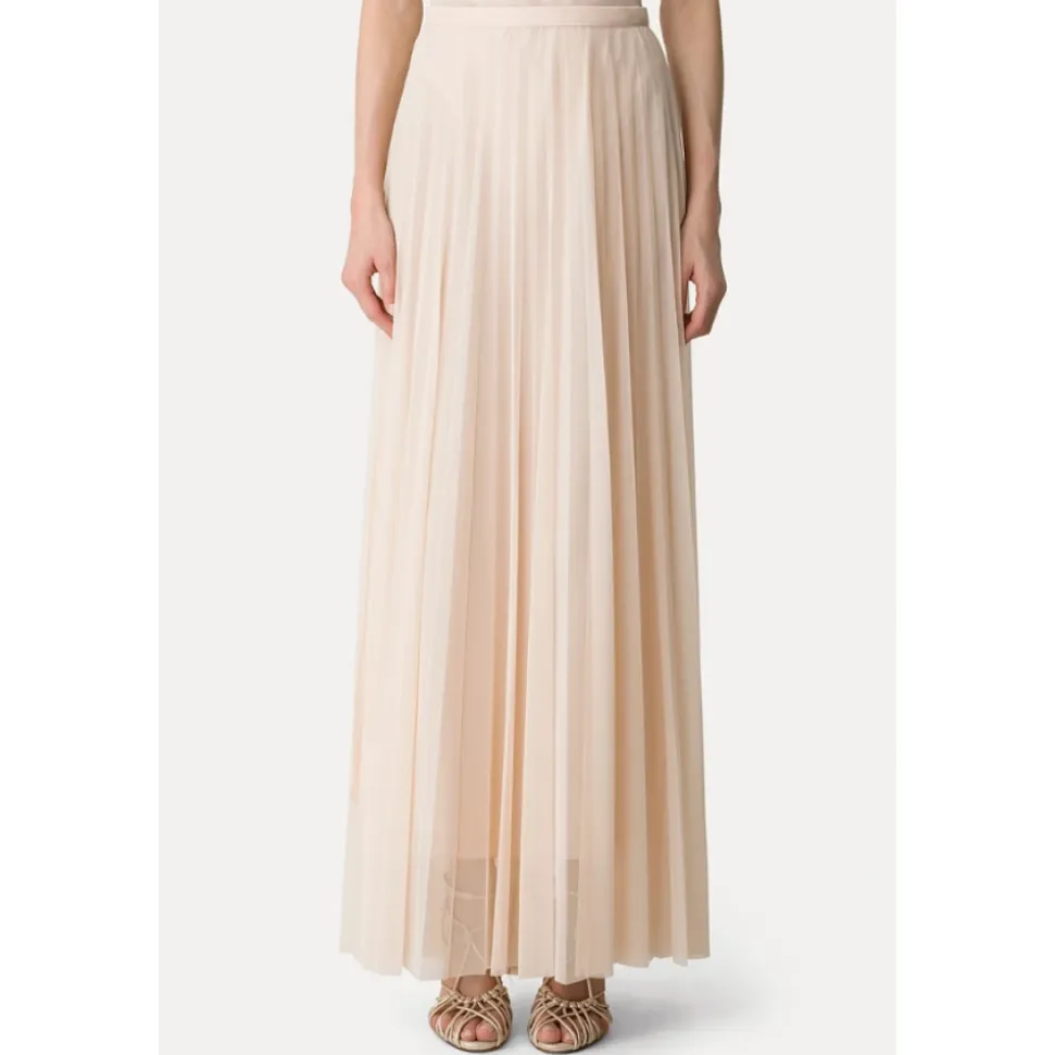 Long Pleated Tulle Skirt