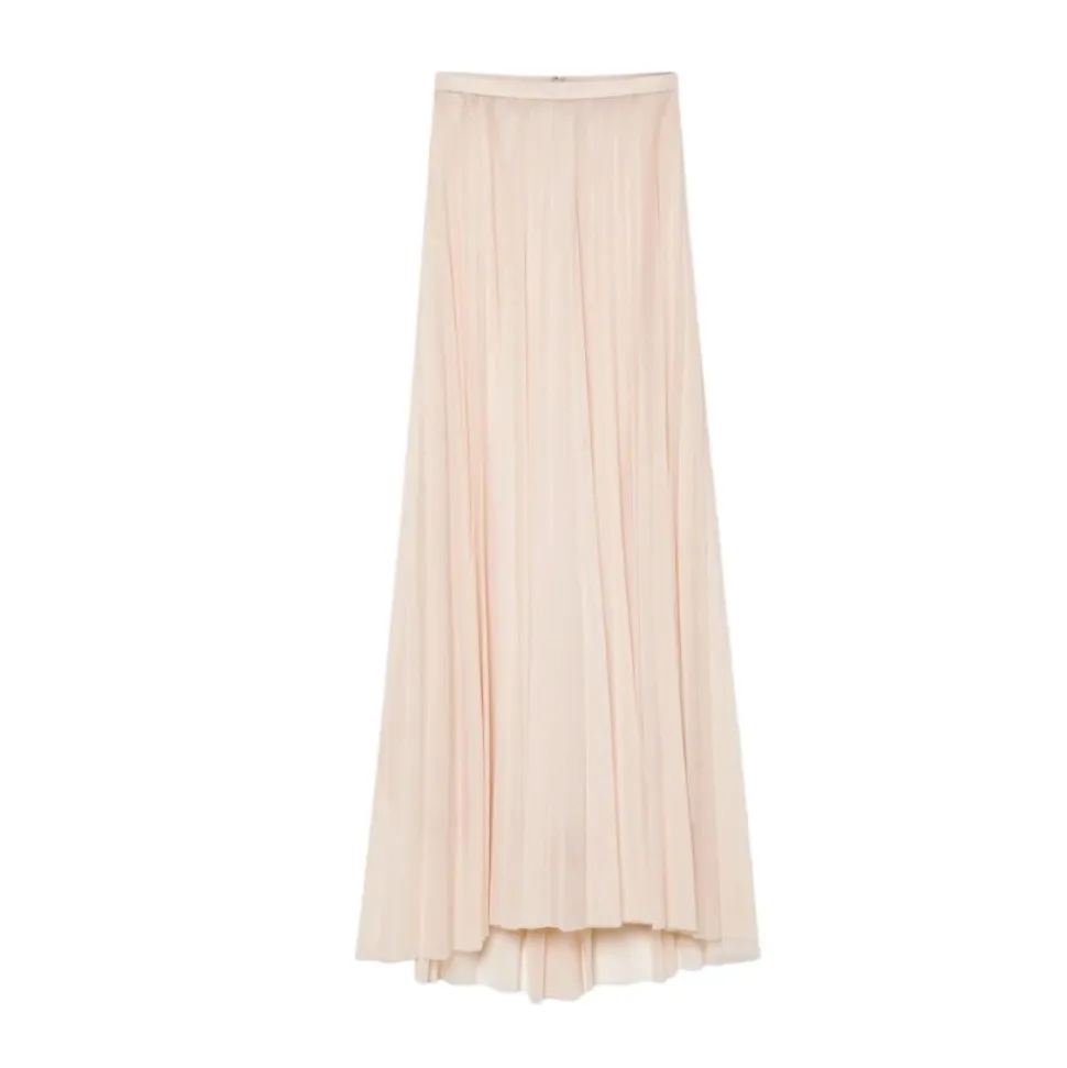 Long Pleated Tulle Skirt