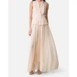 Long Pleated Tulle Skirt