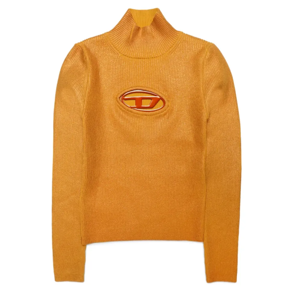 Maglia a Costine con Effetto Metallizzato